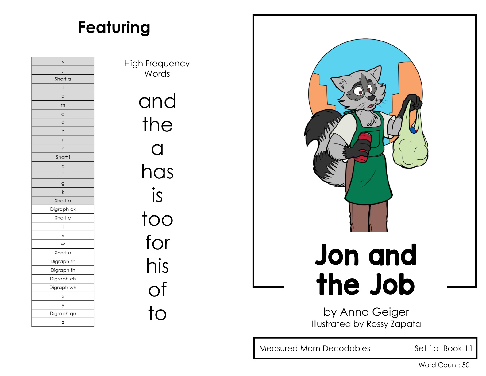 Decodable Book 11 - Jon and the Job